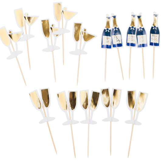 Cake toppers 15st - Grossist Nyårsdukning - - Designhouse95 - Grossist Nyårsprodukter - Grossist Nyårsartiklar - Engångsartiklar, Student, Jul, Nyår, Fest, Kalas