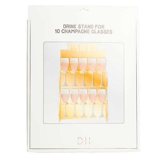 Drinkställ, 10 glas, Guld - Grossist Nyårsdukning - - Designhouse95 - Grossist Nyårsprodukter - Grossist Nyårsartiklar - Engångsartiklar, Student, Jul, Nyår, Fest, Kalas