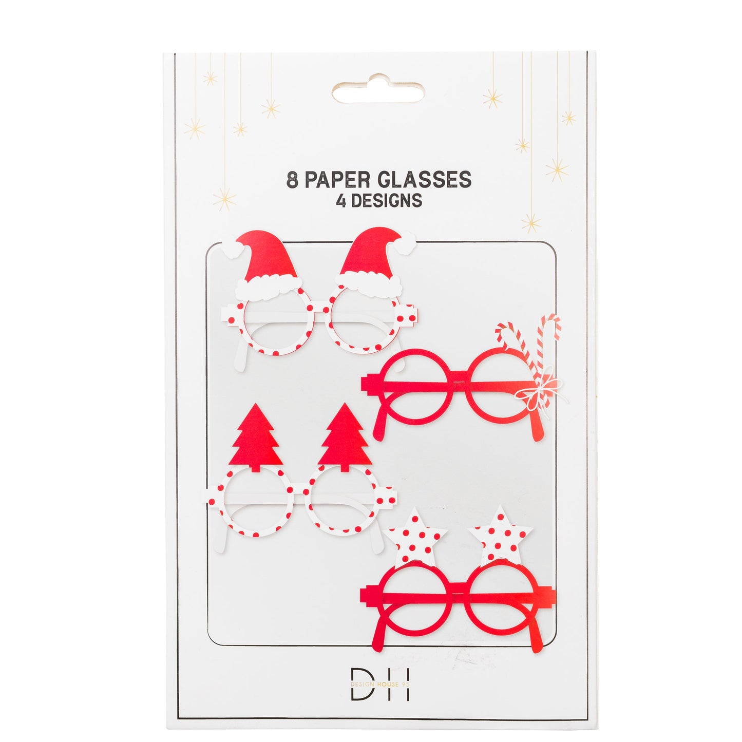 JULGROSSIST - Pappersglasögon, 8st, Jul - Julprodukter Grossist - Juldekorationer Grossist - Juldukning Grossist - Julafton Grossist - Jultema Grossist - Engångsartiklar, Student, Jul, Nyår, Fest, Kalas - Julgrossist
