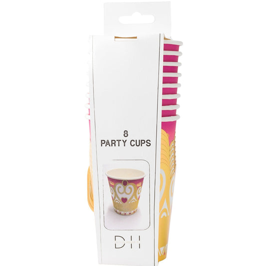Pappersmuggar 250ml, 8st, Krona Tallrikar - Grossist - Designhouse95 - Engångsartiklar, Student, Jul, Nyår, Fest, Kalas
