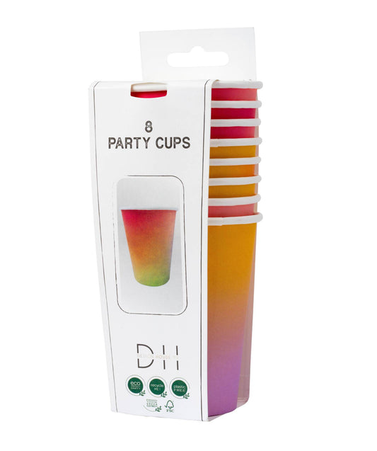 Paper cups 250ml, 8 pcs, Melon sorbet