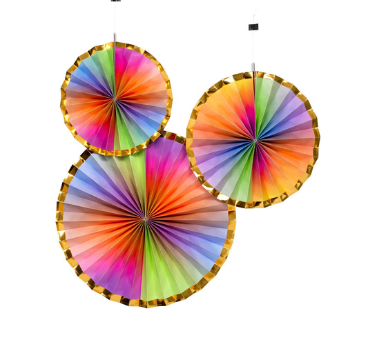 Paper fan, 3 pcs, Melon sorbet