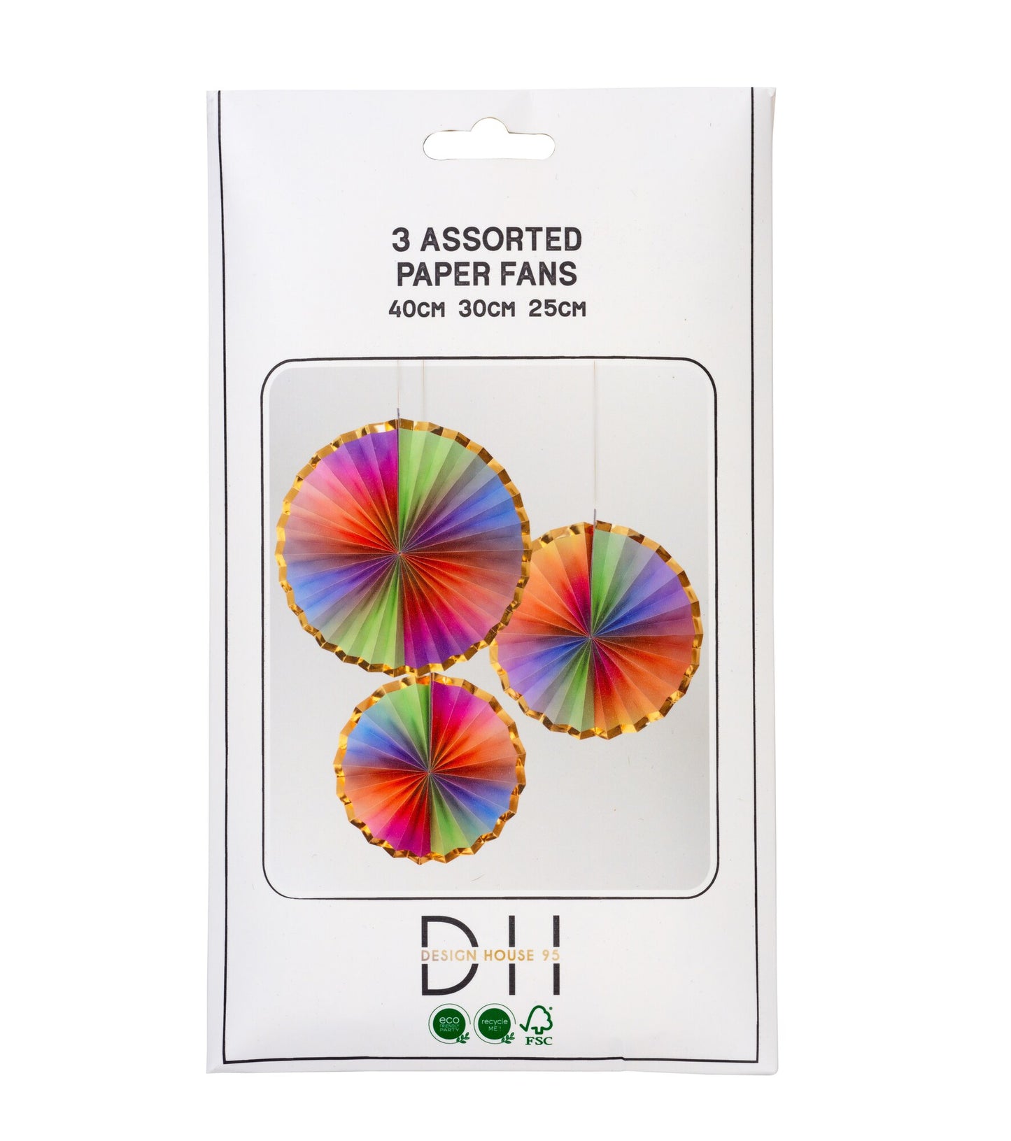 Paper fan, 3 pcs, Melon sorbet