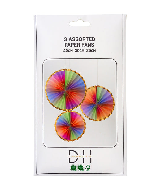 Paper fan, 3 pcs, Melon sorbet