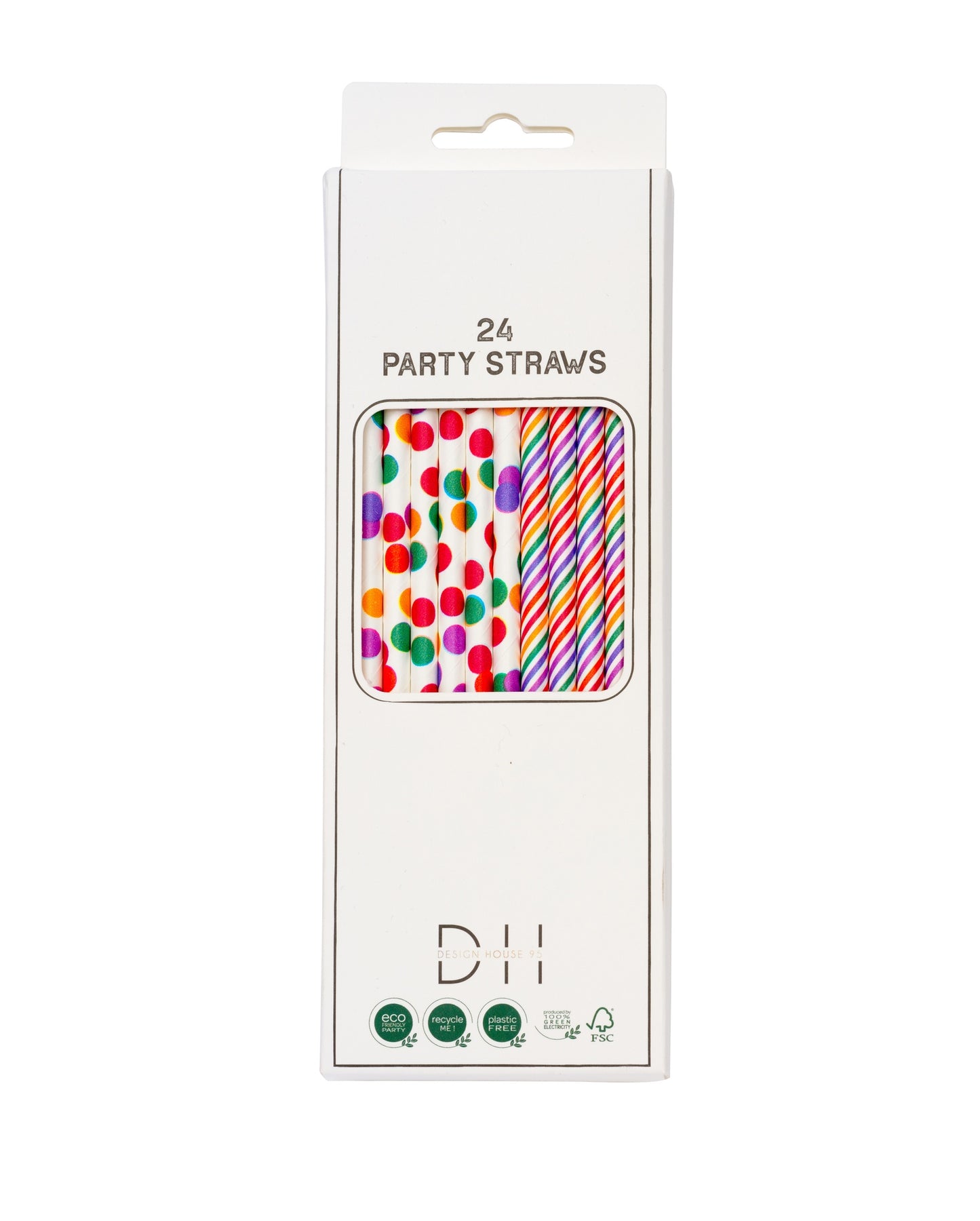 202635 Papperssugrör 19,7cm, 24st, Karusell + Confetti