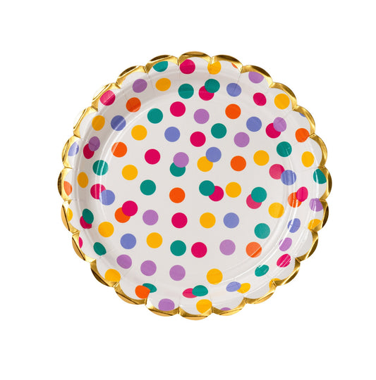 Paper plate, 8 pcs, Confetti
