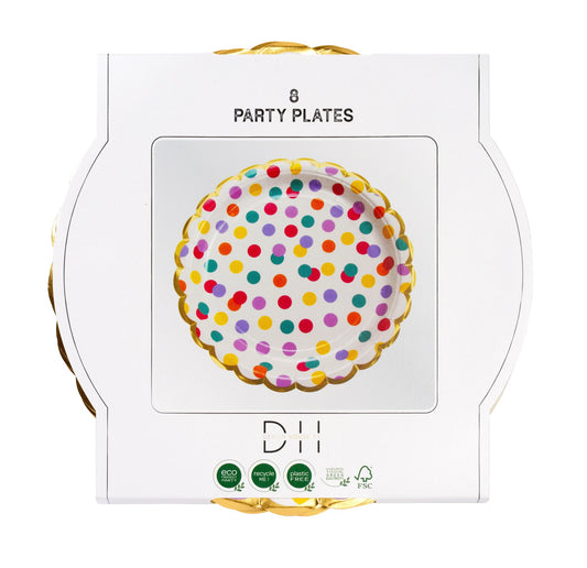 Paper plate, 8 pcs, Confetti