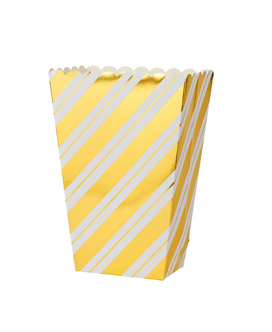 Popcorn cup, 6 pcs, White/gold