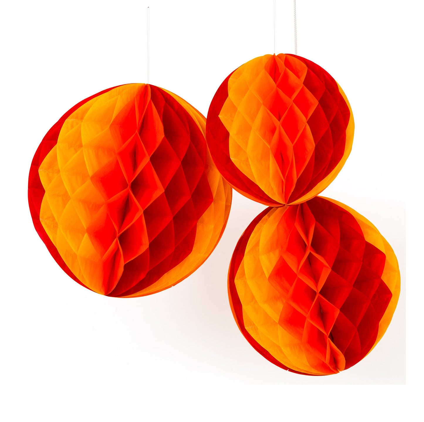 Honeycomb, 3st, Orange Honeycombs - Grossist Engångsartiklar - Grossist Fest - Grossist Party - Engångsartiklar, Student, Jul, Nyår, Fest, Kalas