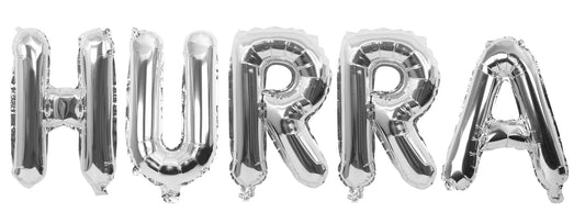 Foil balloon, HURRAH, 40cm, Silver