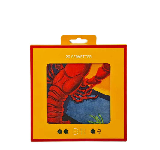 Napkins, 20 pcs, 3-layer, crayfish design
