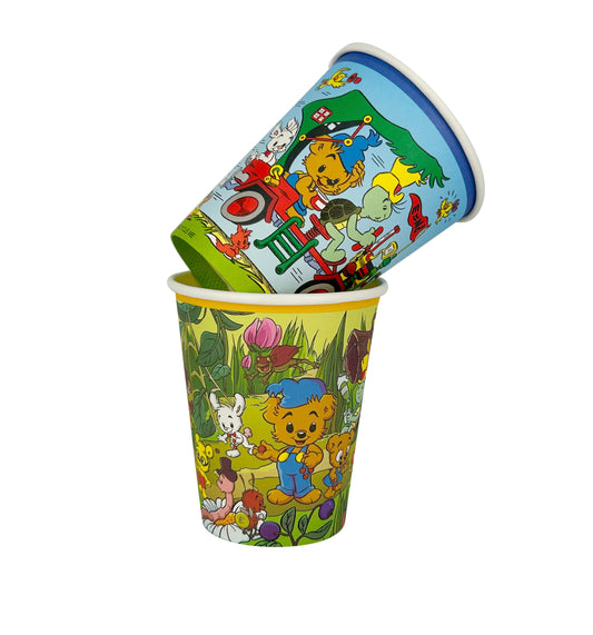 Pappersmuggar 250ml, 8st, Bamse Natur