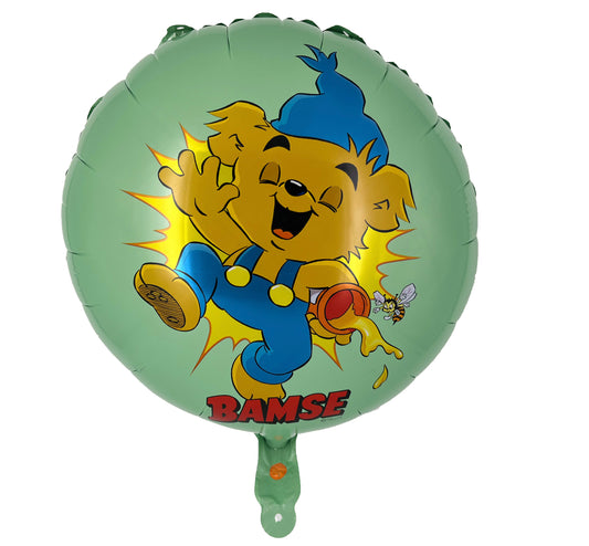 Folieballong, 35cm, Bamse grön