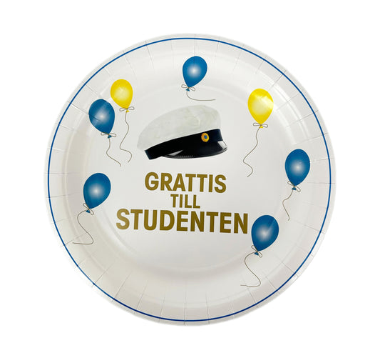 204325 Papperstallrik , 8st, Student