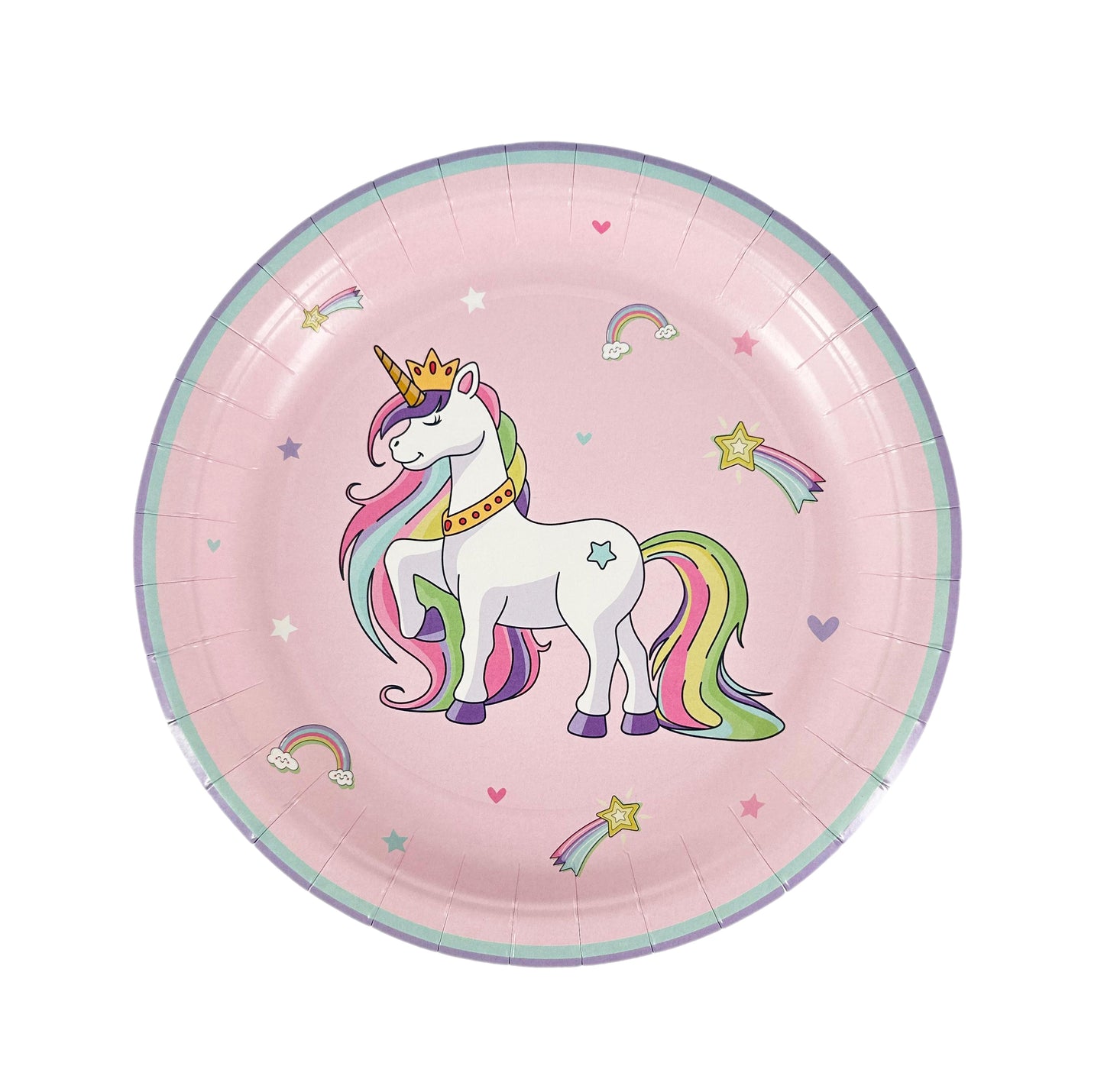 204348 Papperstallrik 23cm, 8st, Unicorns & Rainbows