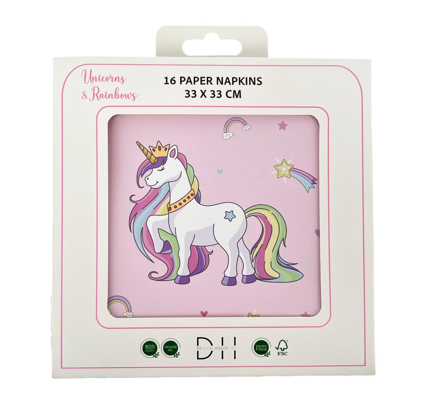 204350 Servett 33x33cm, 16st, 3-lager, Unicorns & Rainbows