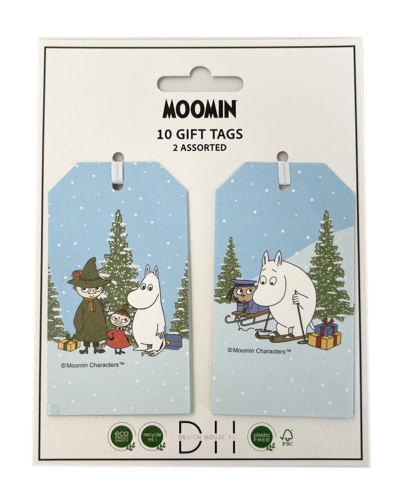 57371501  ∙ Juletiketter 50x90, 10st Mumin