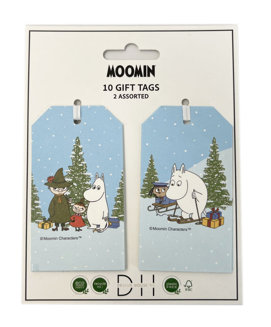 57371501  ∙ Juletiketter 50x90, 10st Mumin