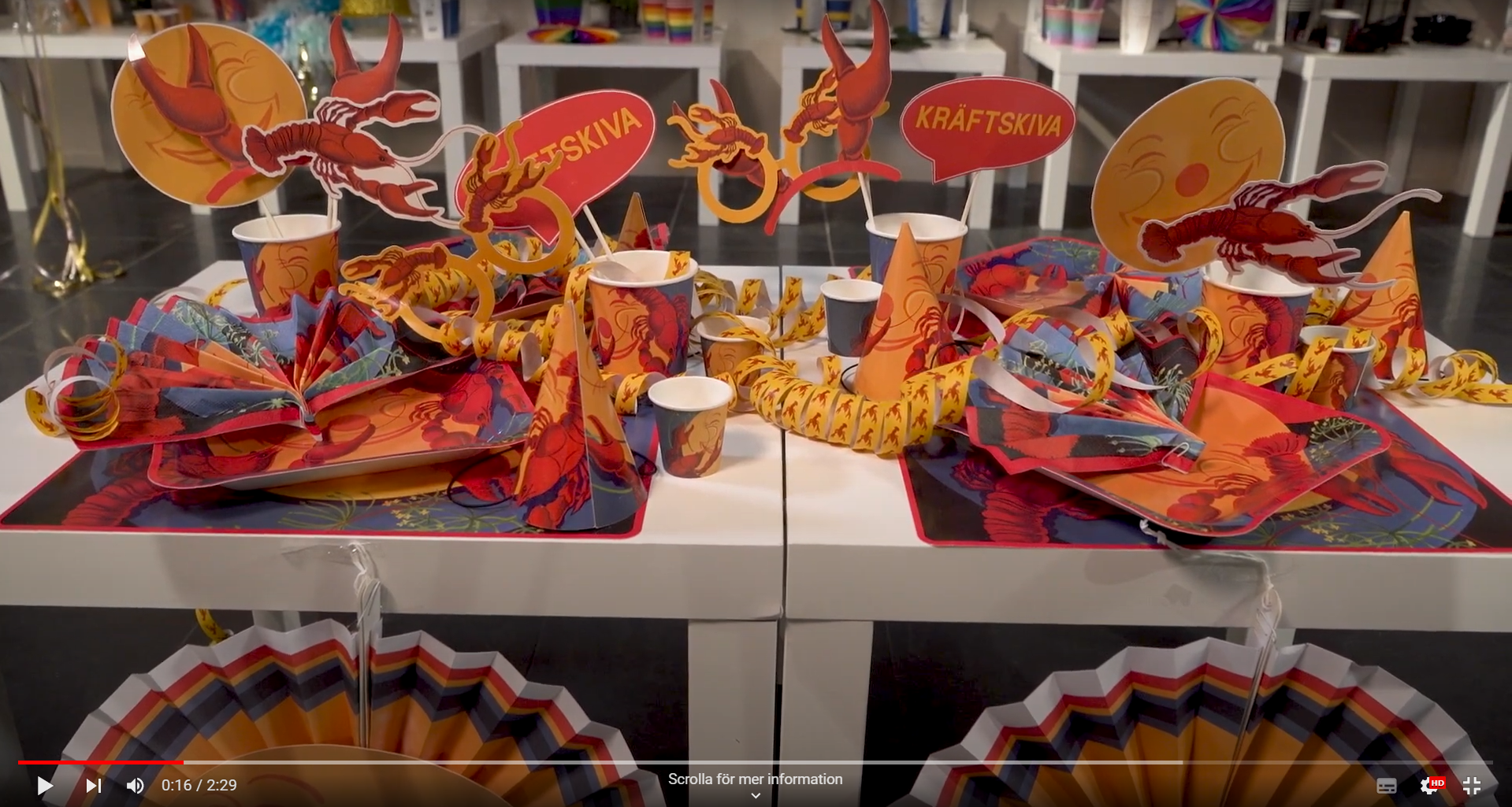 Load video: A short presentation video of the Crayfish Party theme at Designhouse95