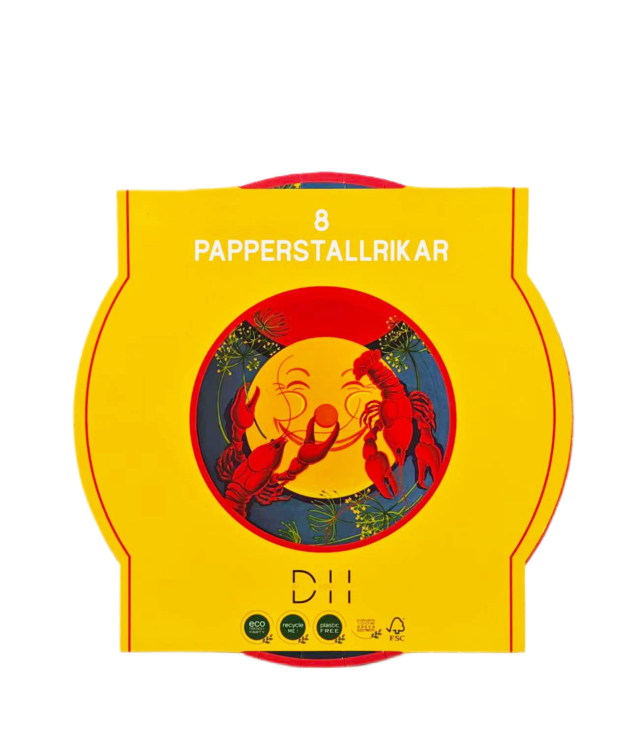 204386 Papperstallrik 23 cm, 8st, Kräftdesign