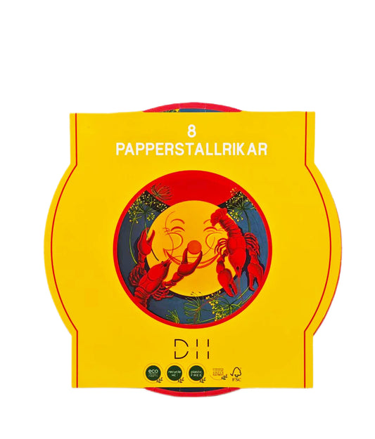 Paper plate, 8 pcs, Crayfish design