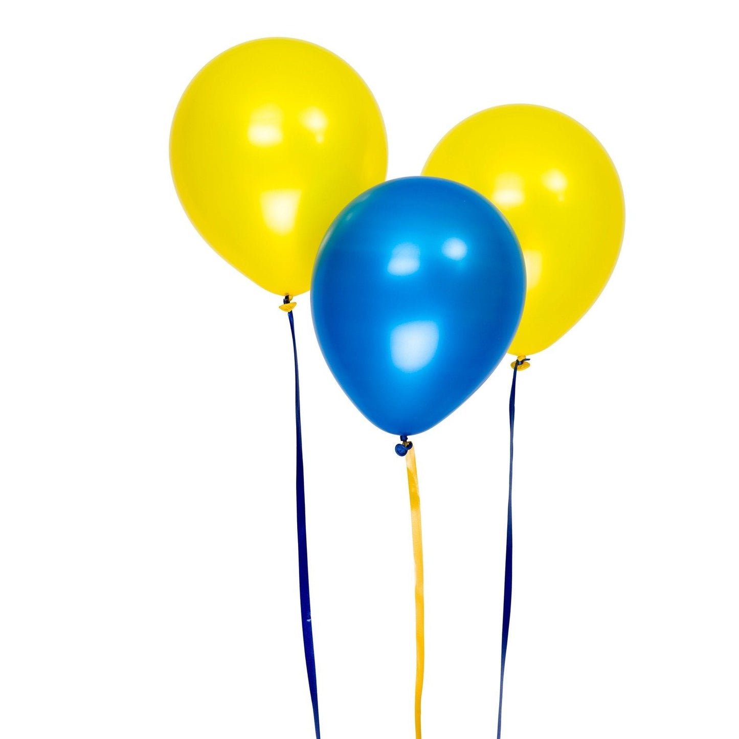 Metallicballonger 30cm, 8st, blå och gula sorterade. DesignHouse95 - Ballonggrossist - Designhouse95 - Grossist Ballonger - Snabba Leveranser - Engångsartiklar, Student, Jul, Nyår, Fest, Kalas