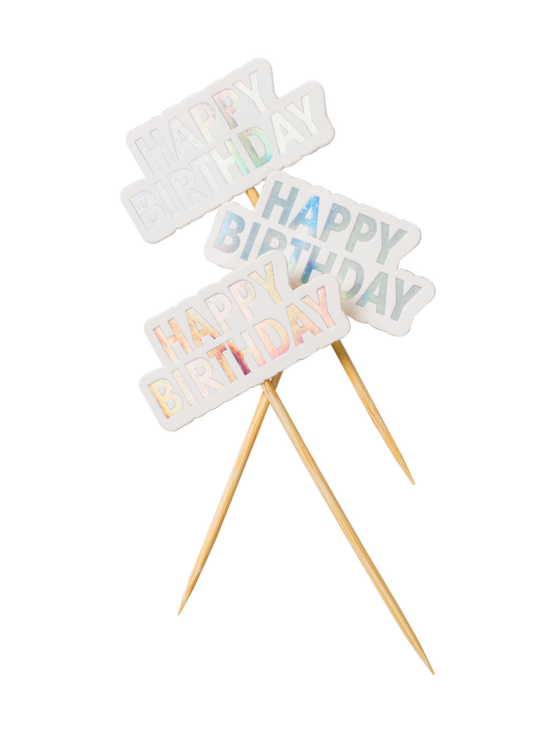 Cake toppers "HAPPY BIRTHDAY", 10st, silver DesignHouse95 - Barnkalas Grossist - Festdukning Grossist - Engångsartiklar, Student, Jul, Nyår, Fest, Kalas