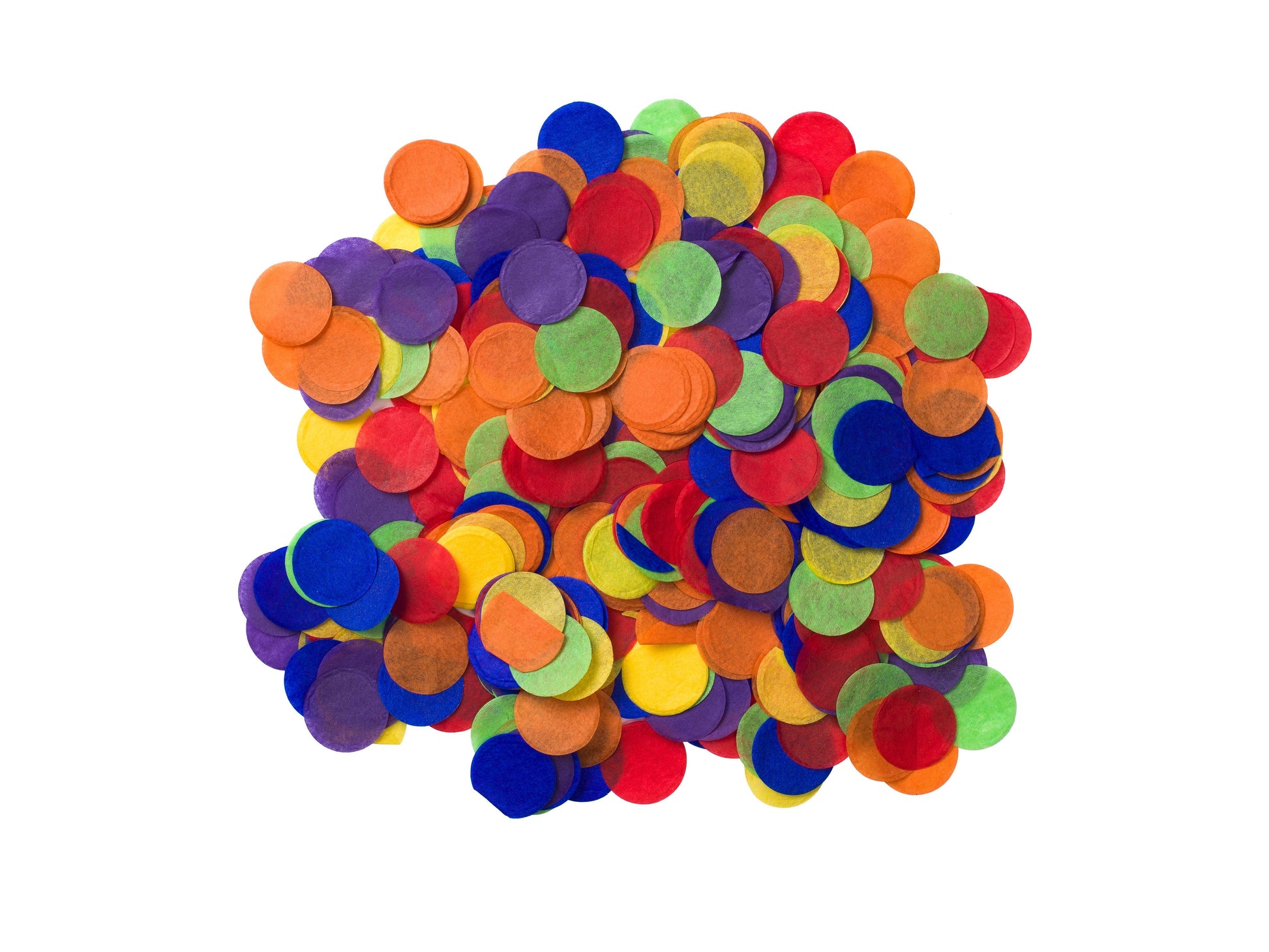 Paper confetti,30G
Dia：2cm
Material: Tissue paper
6 colors assorted - Engångsartiklar, Student, Jul, Nyår, Fest, Kalas