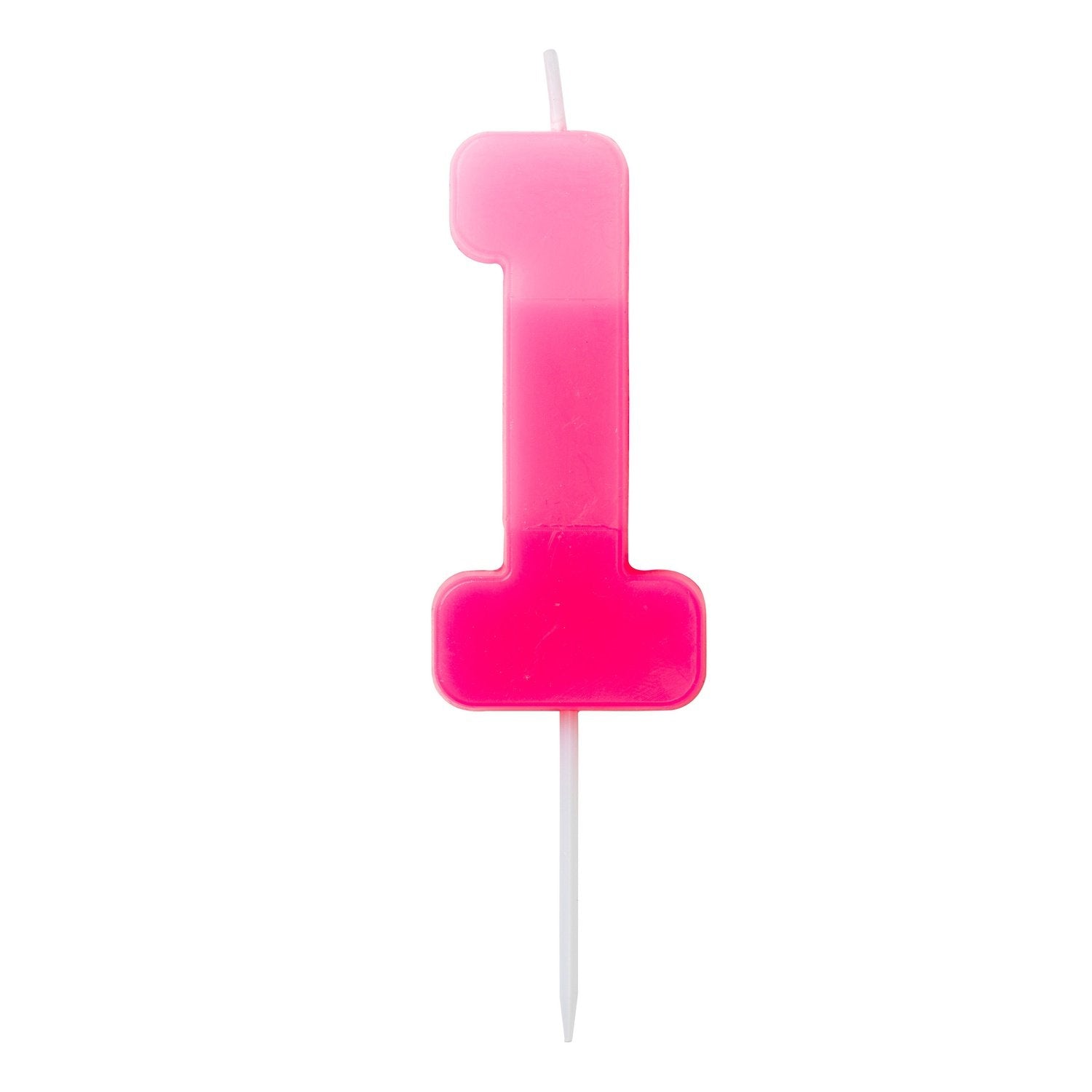 Number candle 1, pink, 6,5 x 4cm - Engångsartiklar, Student, Jul, Nyår, Fest, Kalas