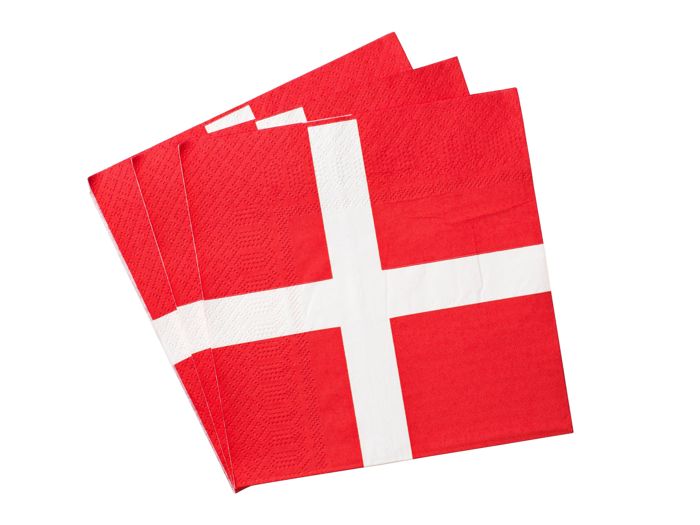 Servett, 20st, 3-lager, Danska flaggan Servetter - Grossist - Designhouse95 - Engångsartiklar, Student, Jul, Nyår, Fest, Kalas