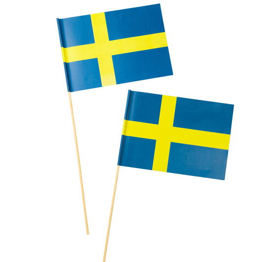Pappersflagga, 4st, Svenska flaggan Flagga - Grossist Engångsartiklar - Grossist Fest - Grossist Party - Engångsartiklar, Student, Jul, Nyår, Fest, Kalas