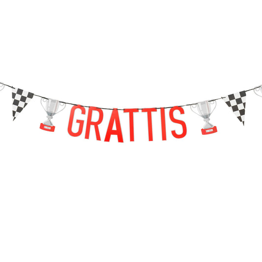 Girlang, "Grattis", Racing DesignHouse95 - Barnkalas Grossist - Festdukning Grossist - Engångsartiklar, Student, Jul, Nyår, Fest, Kalas
