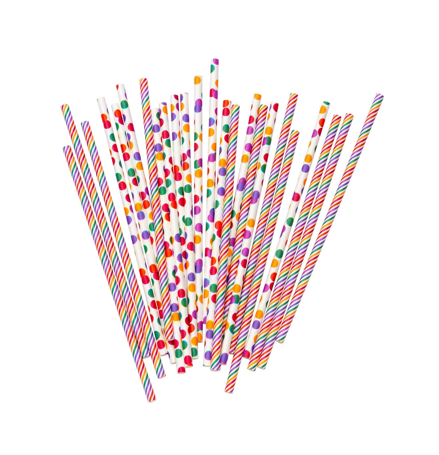 Paper straws 19.7cm, 24pcs, Carousel + Confetti