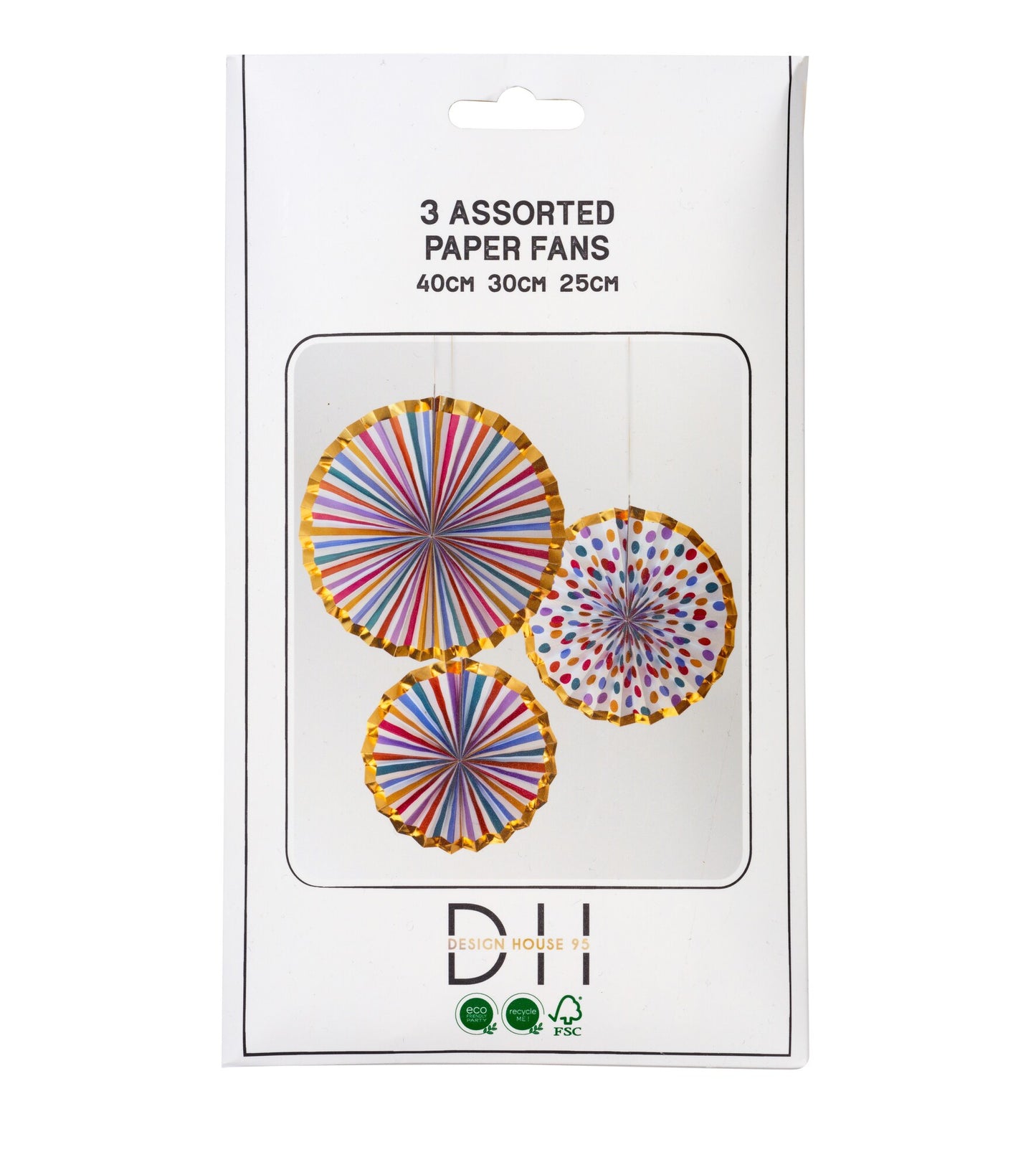 Paper fan, 3 pcs, Carousel + Confetti