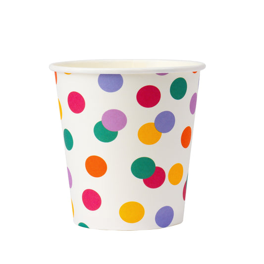 Paper cup 250ml, 8pcs, Confetti